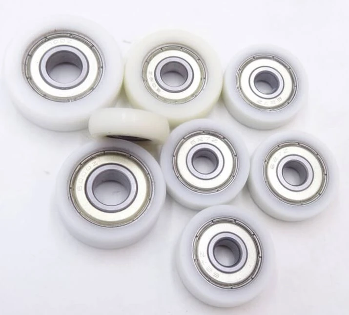 Round Nylon Ball Bearing Wheel Roller U Groove CNC Guiding Hole