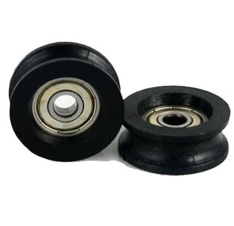 Round Nylon Ball Bearing Wheel Roller U Groove CNC Guiding Hole